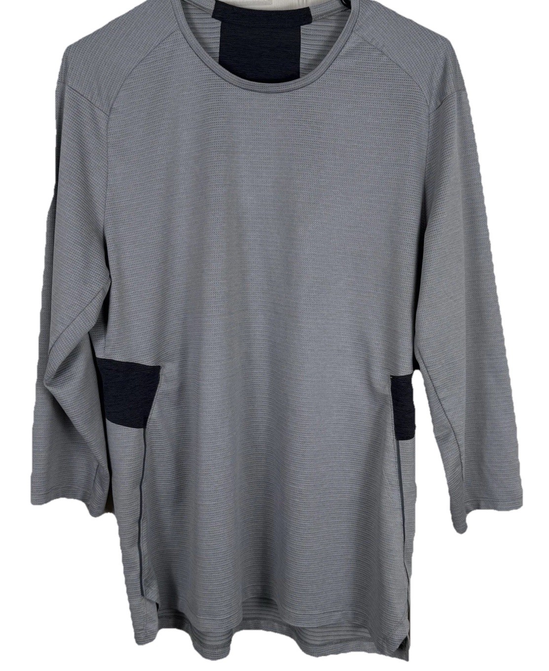 Lululemon Shirt Mens Large Gray Fast free 3/4 Sleeve Athletic Lightweight Gym gallery