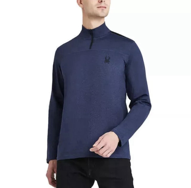 Spyder Active Performance ¼ Zip Pullover, Blue, Men’s Small, NEW - gym, workout gallery