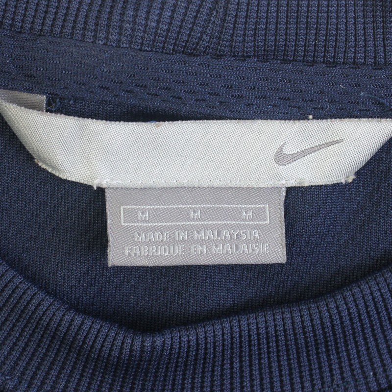 Nike Swoosh Navy Blue Short-Sleeve Thick Mesh Athletic T-Shirt Men's Medium gallery