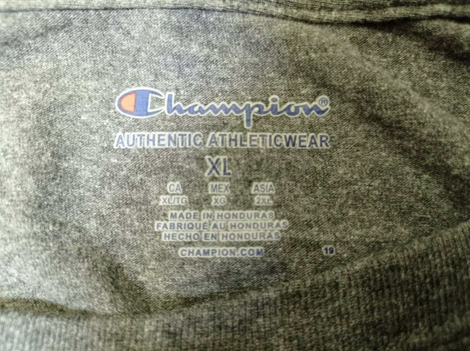 Champion Men's Authentic Athletic Wear Short Sleeve Tee Shirt, Grey, XL gallery