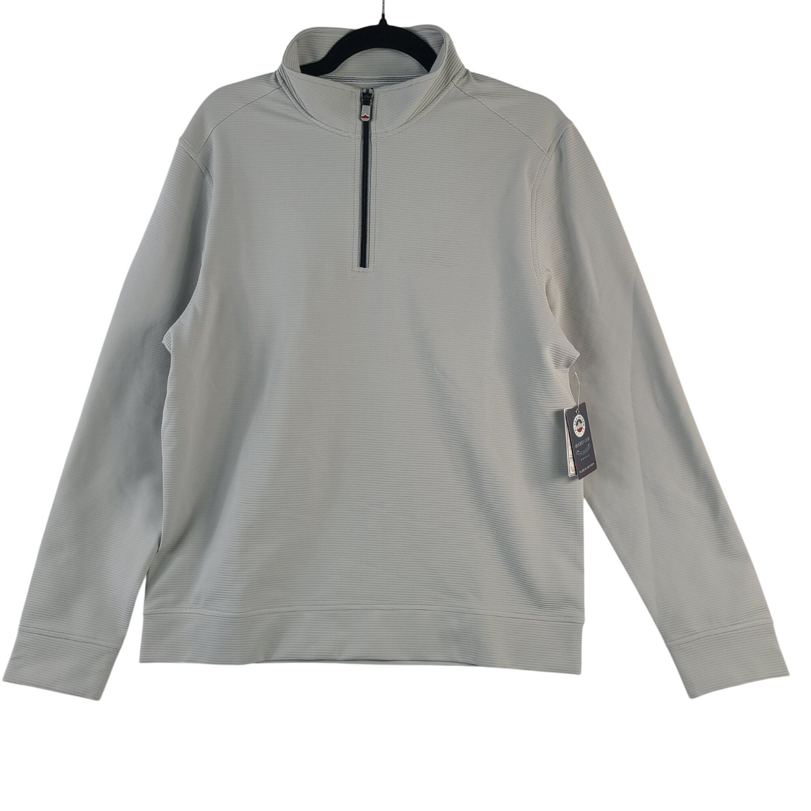 NEW Flag & Anthem Madeflex Light Grey Quarter-Zip Pullover Built-In Stretch Sz M gallery