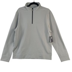 NEW Flag & Anthem Madeflex Light Grey Quarter-Zip Pullover Built-In Stretch Sz M
