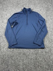 REI Pullover Mens Medium Blue Quarter Zip Lightweight Performance Outdoor Hiking