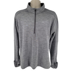 Nike Sphere Element Therma-Fit 1/2 Zip Pullover Mens L Heather Grey Running Top