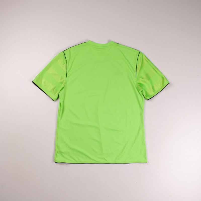 Vintage Adidas Climalite Neon Green Striped Jersey Training T-Shirt Mens Size: L gallery