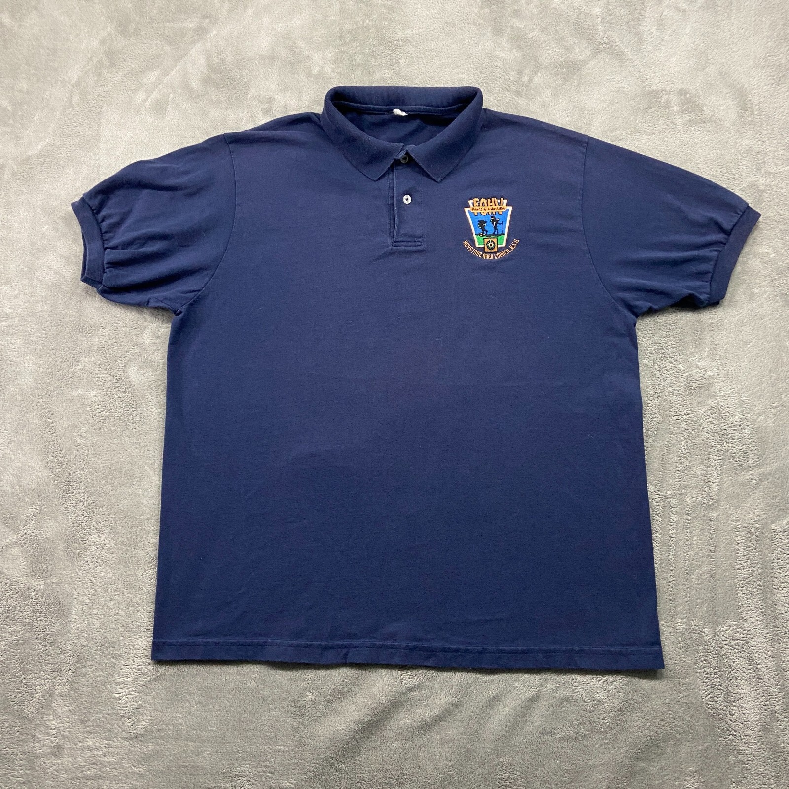 Friends Hidden Valley Boy Scouts Council Shirt Men's L Blue Polo Vintage Retro gallery