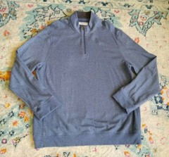 English Laundry Men’s Long Sleeve Quarter Zip Top Shirt Blue Gray Outerwear XXL