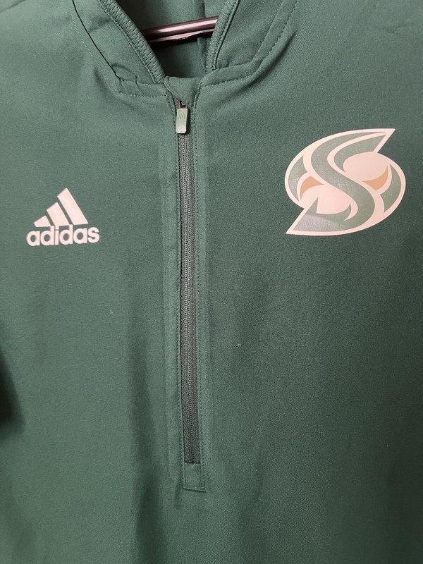 Adidas 1/4 Zip Cage Baseball Pullover Size M Green NWT 653TA Sac State CSUS gallery