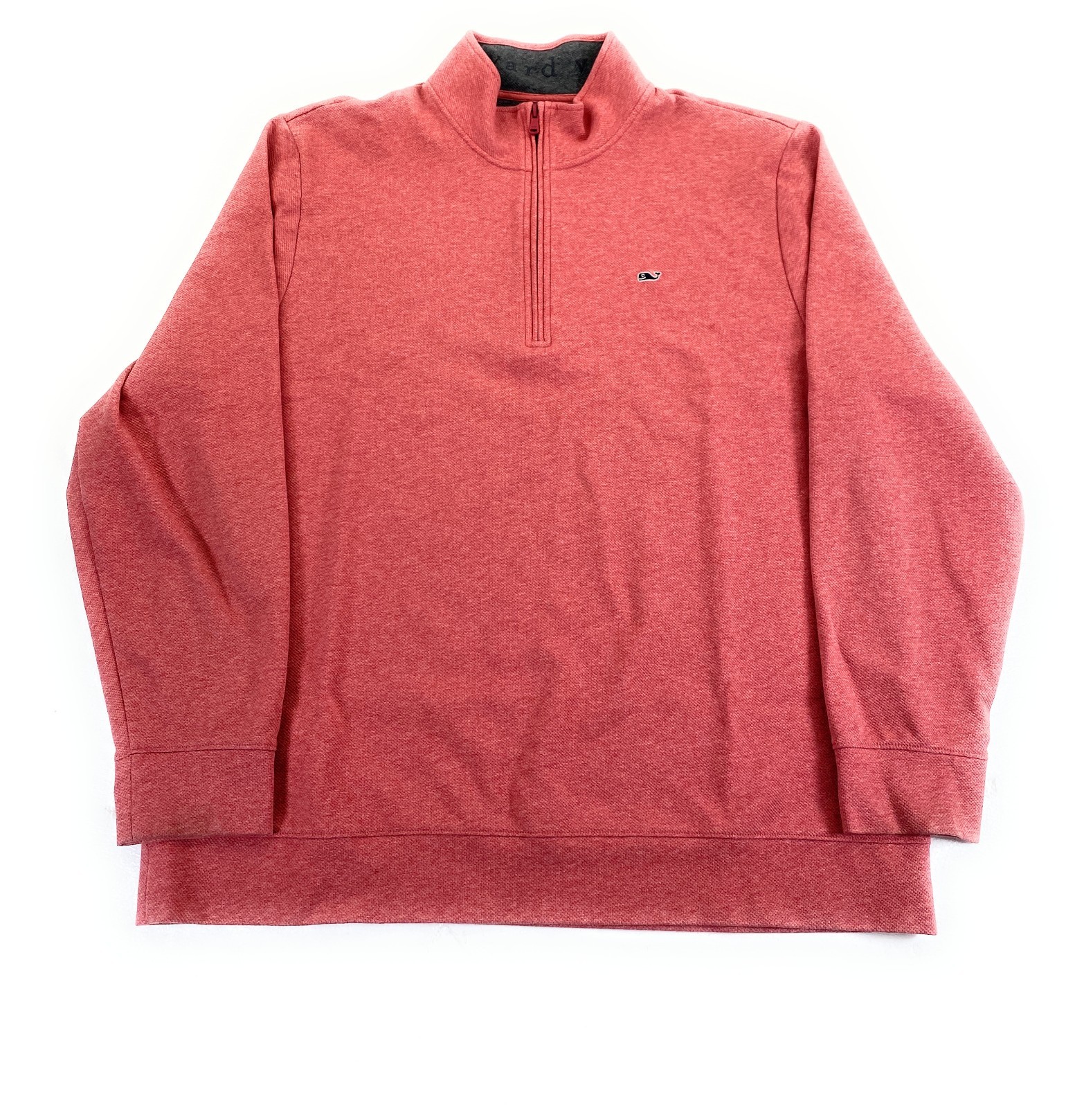Vineyard Vines Men's Performance 1/4 Zip Mock Neck Woven Knit Red Pullover 2XL gallery