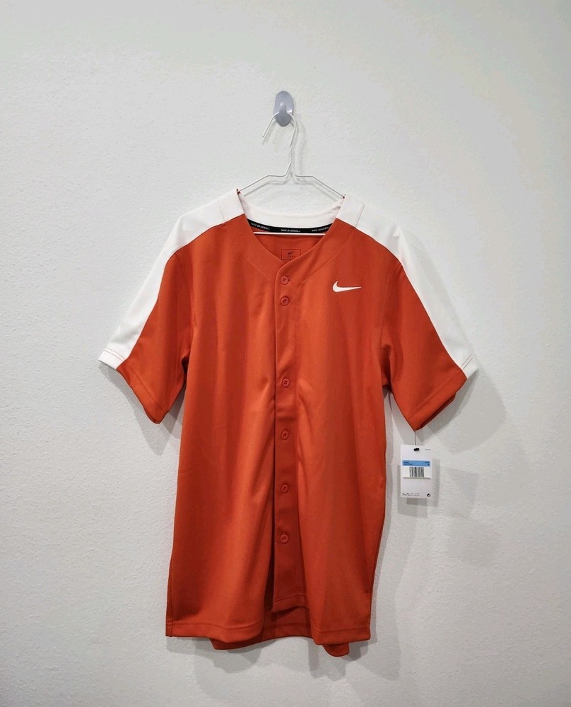Nike Team Vapor Select Full Button Jersey Orange/White Men's Size Medium NWT