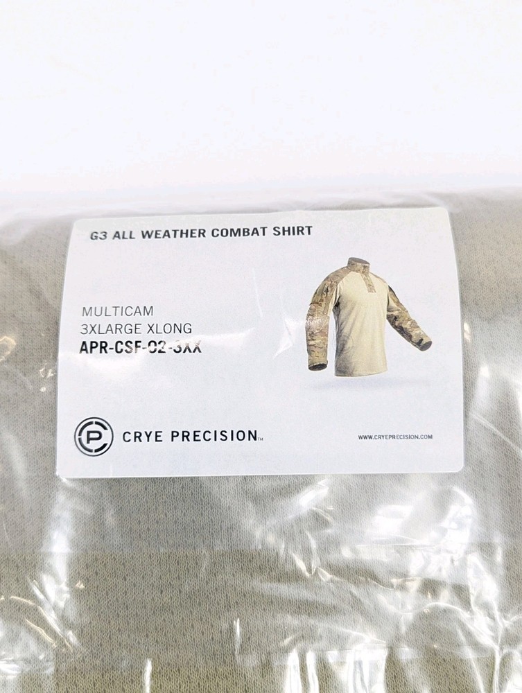 Crye Precision Shirt Mens 3XL XLong G3 All Weather Combat Multicam 1/4 Zip