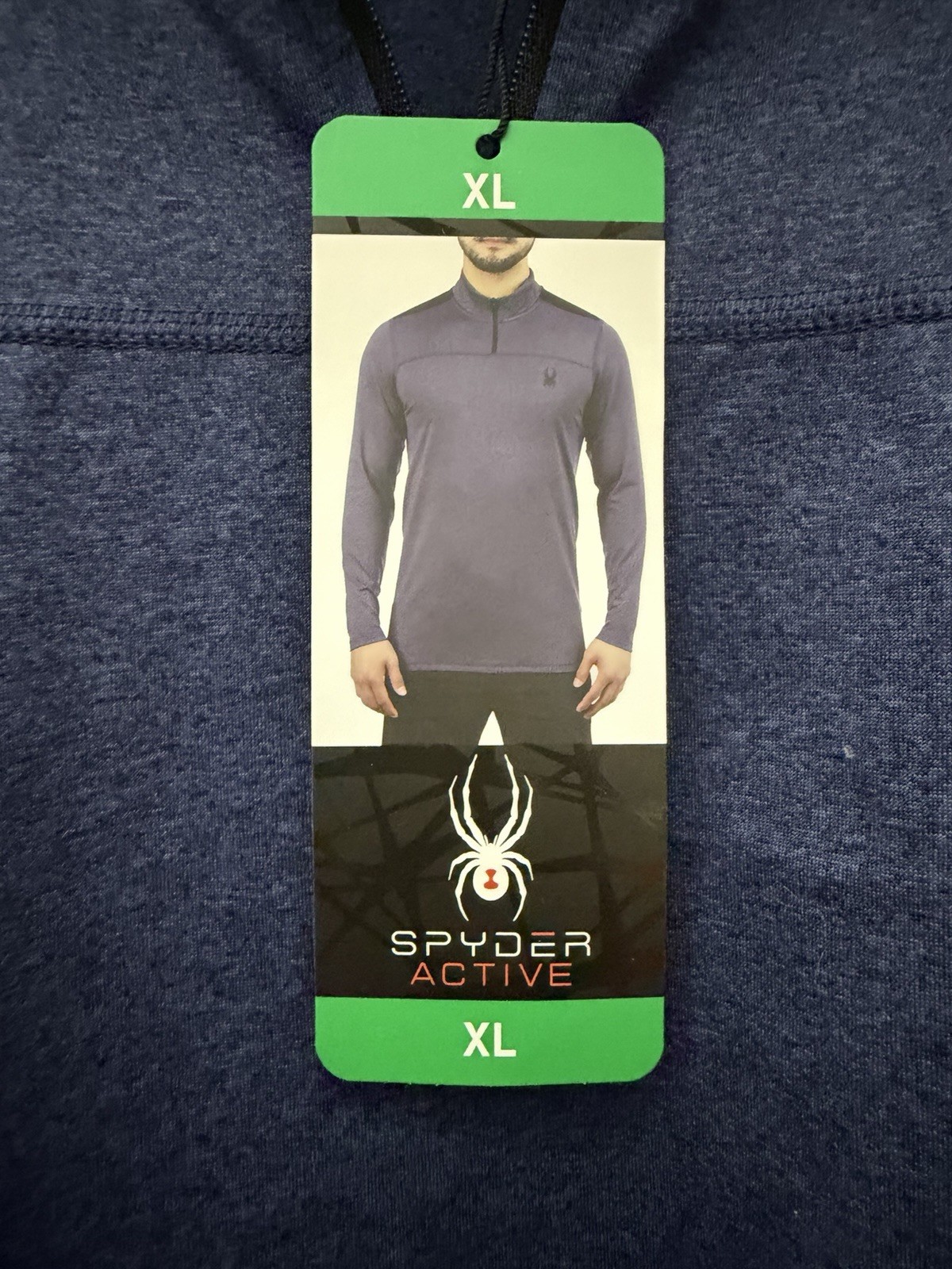 NWT Spyder Active Men’s Performance ¼ Zip Pullover, Dust Navy Heather, XL gallery