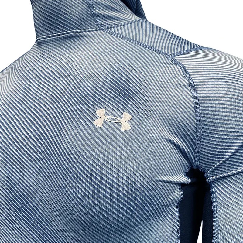 UNDER ARMOUR MEN COLDGEAR INFRARED COMPRESSION HOODIE SHIRT L BLUE#1387387-NWT gallery