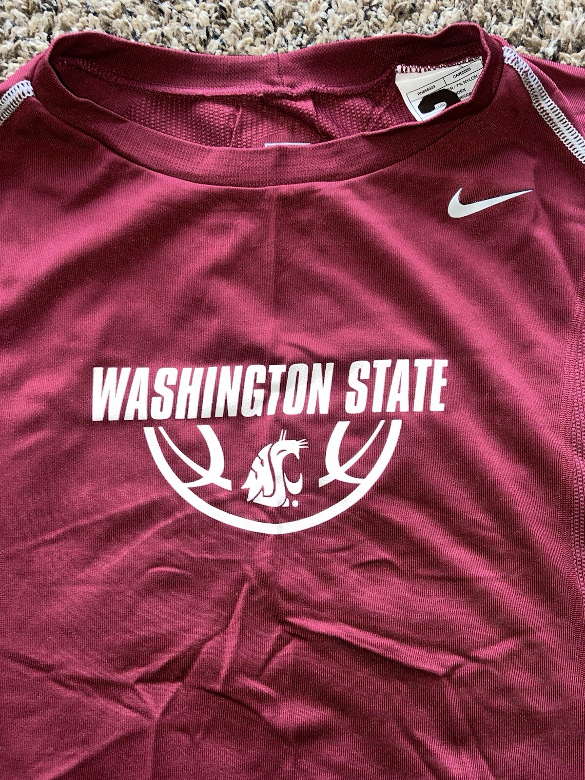 Nike Pro WSU Dri-FIT Team Issue Sleeveless Top Washington State Cougars SZ MED gallery