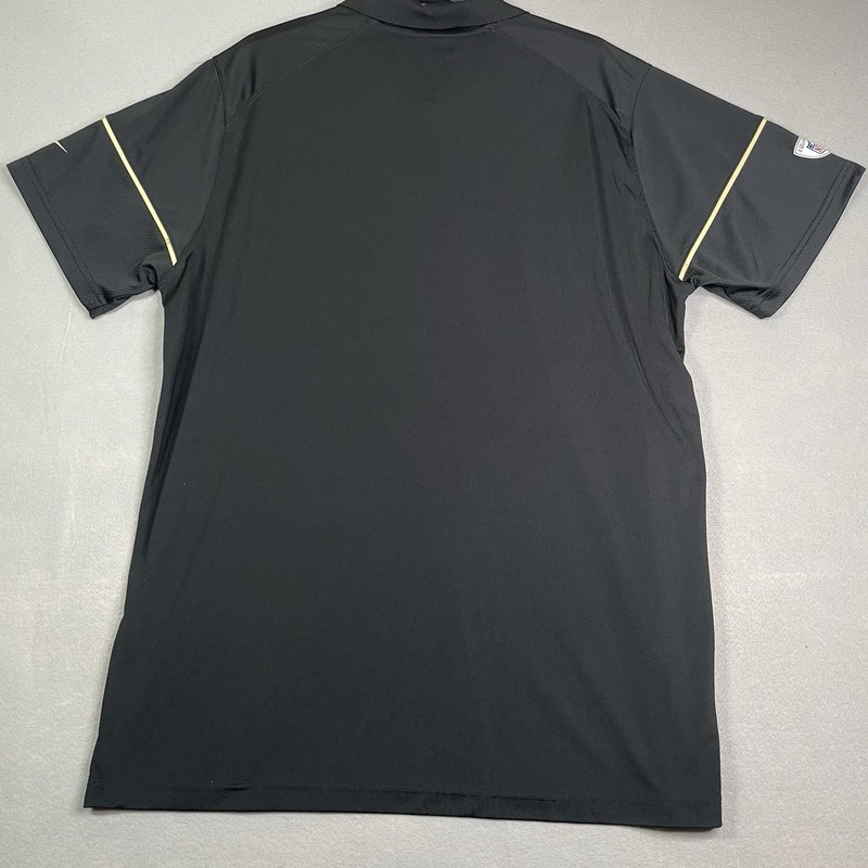 Nike Dri-Fit NFL New Orleans Saints Polo Shirt Men’s XL Black Golf Activewear gallery