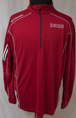 Columbia Golf Shotgun Omni Wick Mens XL Red LS 1/4 Zip Stevens Institute Shirt