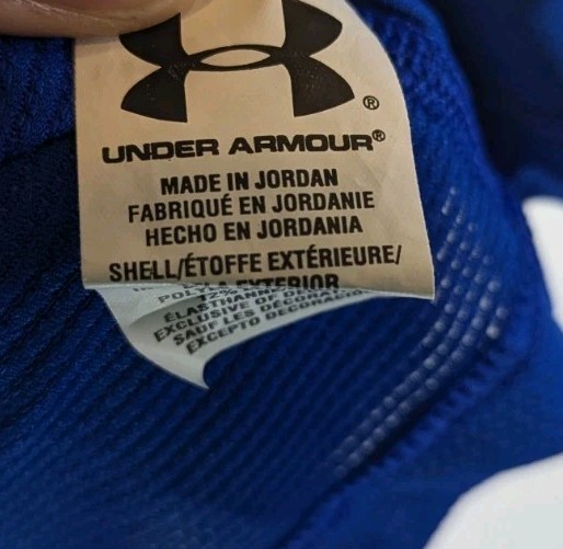 Under Armour Fitted Shirt Mens Medium Blue and Yellow Heat Gear gallery