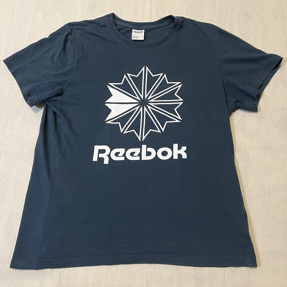 Men's Reebok "Original Logo" Classic Styles Graphic T-Shirt (Large) Teal Color