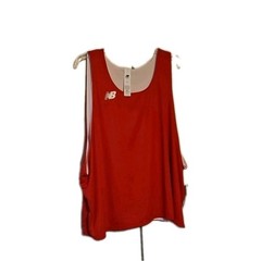 New Balance Reversible Mens 2XL 3XL Red White Mesh Practice Jersey Fitness Top