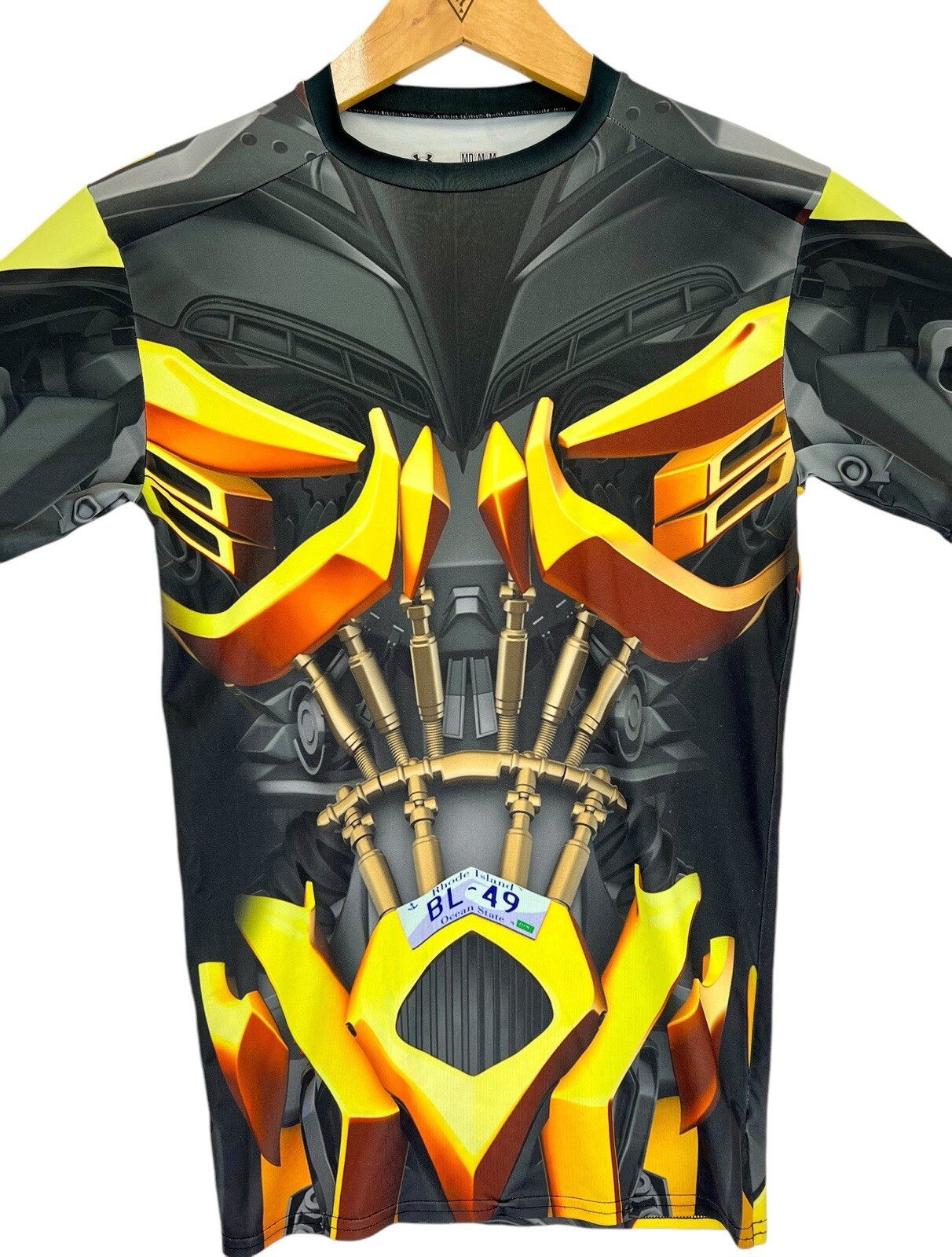 Under Armour x Transformers Compression Shirt Mens Medium Bumblebee Sports Gym gallery