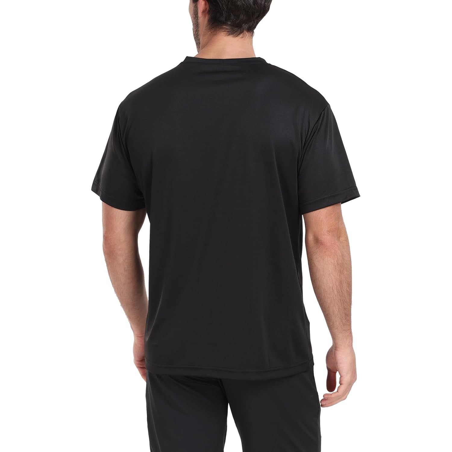 Men's Athletic Black Short Sleeve Quick Dry Workout Shirts 5 Pack Medium gallery