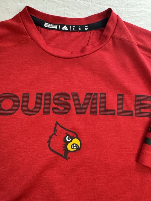 Adidas Louisville Cardinals Shirt Men Medium Red Athletic Performance Tee NCAA gallery