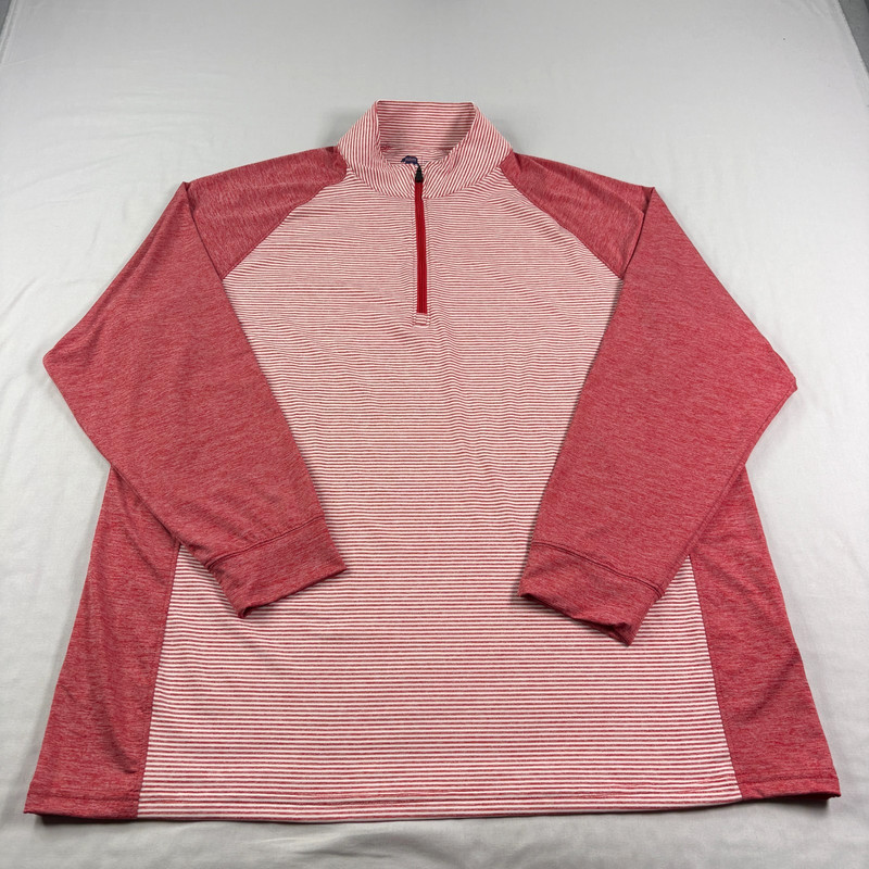 Onward Reserve Shirt Mens XL Red Striped 1/4 Zip Golf Pullover Performance gallery