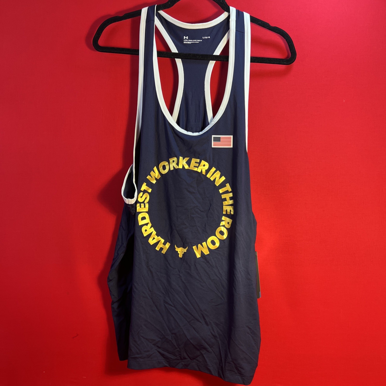 Under Armour Project Rock Tank Top Men’s Medium| Hardest Worker In The Room NWT gallery