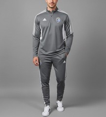 Sting Adidas Mens 1/4 Zip Condivo 22 Soccer Training Track Pullover Gray XL