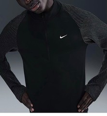 Nike Men’s Dri-Fit 1/2 Zip Black Running Top W/reflective Accents NWT M Reg $100