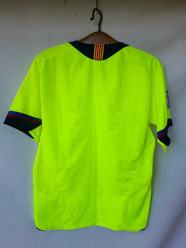 Vintage FC BARCELONA T90 Jersey Mens M Neon Yellow Soccer Drill Training Top gallery