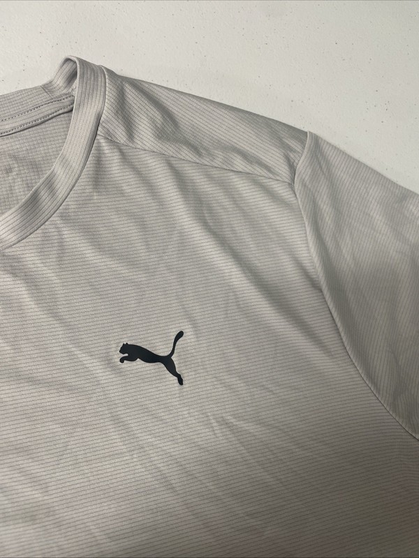 PUMA Men's Lightweight Crew Neck Active Tee T-Shirt Short Sleeve Logo GRAY XL gallery