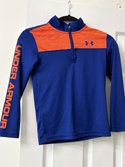 Under Armour blue and orange 1/4 zip pullover Size 7