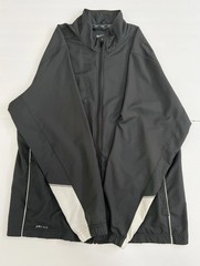 Nike Dri-FIT Men’s Large Full Zip Windbreaker Jacket Gray White Running Athletic