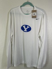 BYU Nike Mens 3XL White Dri-Fit Legend Tee Long Sleeve DV7298-100
