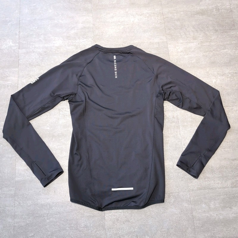Second Skin Compression Shirt Mens Small Long Sleeve Gray Running Cycling Active gallery