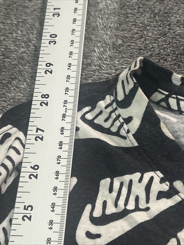 Nike Tee Men's All Over Logo Print Graphic T-Shirt size 2XL Black AOP gallery
