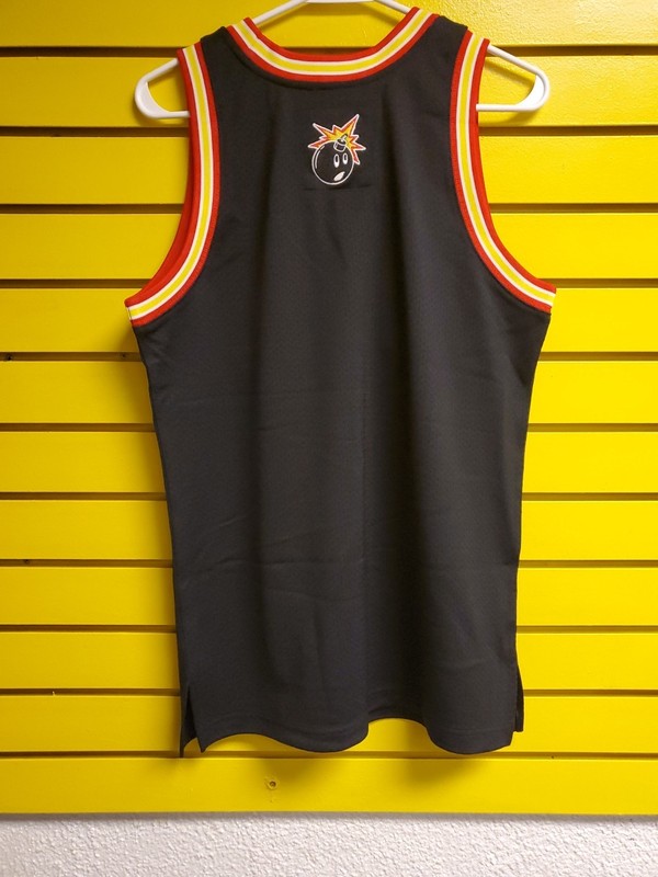 NWT Mitchell & Ness x The Hundreds Black Atom Bomb Art Basketball Jersey S $150 gallery