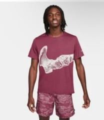 NWT Nike Dri-FIT UV Run Men’s Short-Sleeve Graphic Running Top Maroon XXL