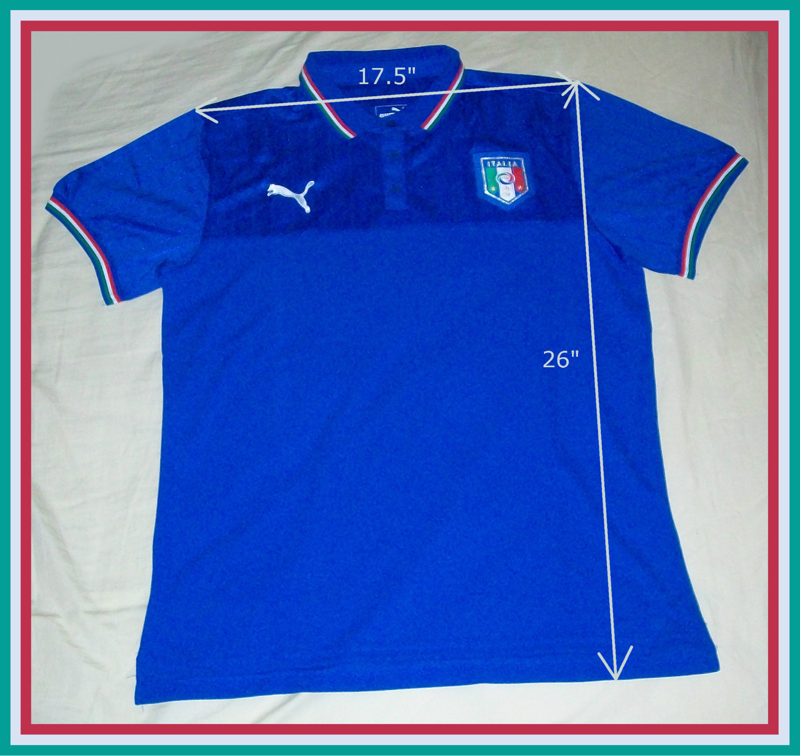 * Men's ITALY Team Authentic Soccer Football Puma Polo Shirt 2018 World Cup gallery