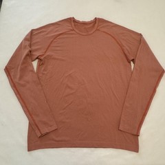 Lululemon Shirt Mens Large Rust Orange Metal Vent Tech Long Sleeve Performance