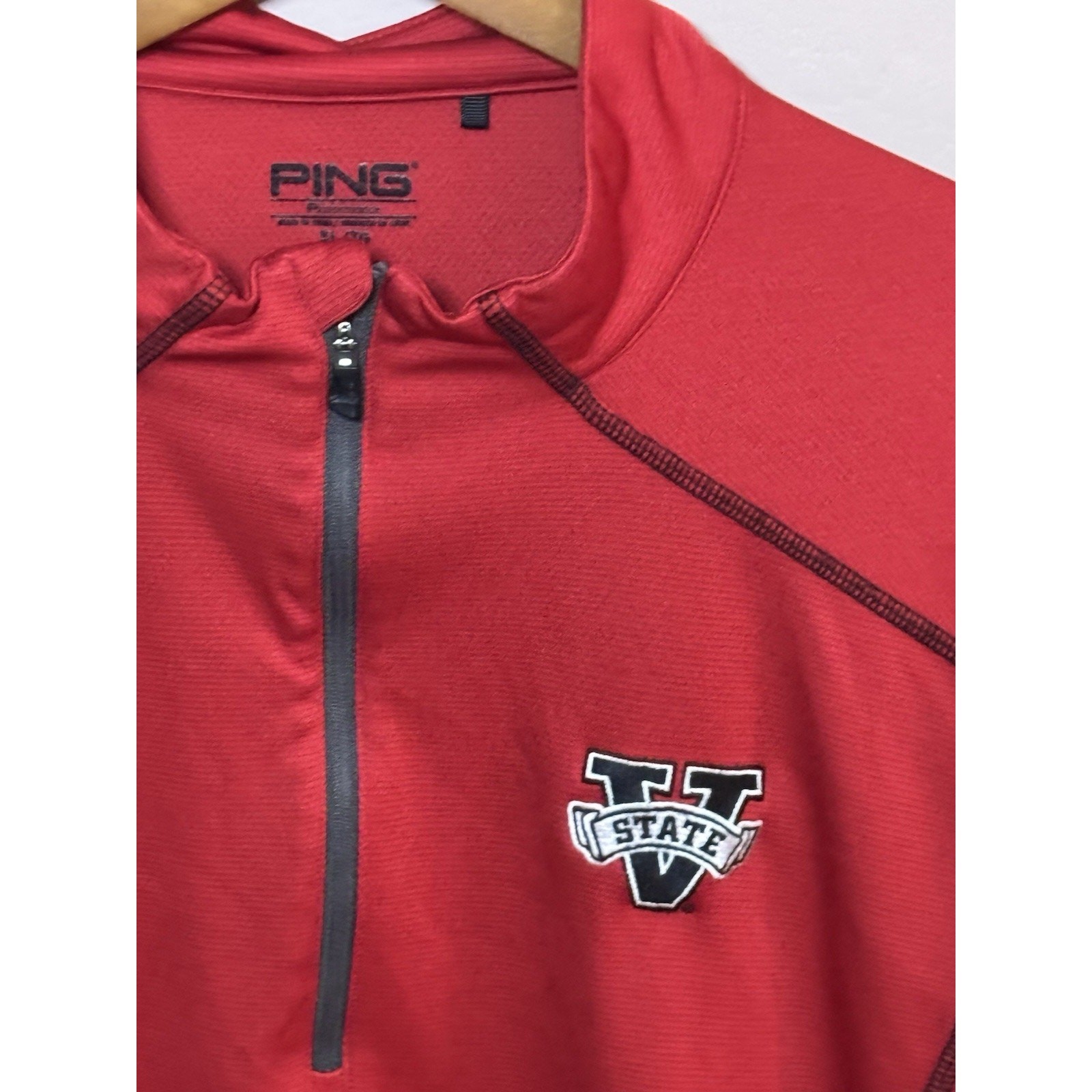 PING Performance Red 1/4 Zip Golf Long Sleeve Pullover V State XL gallery