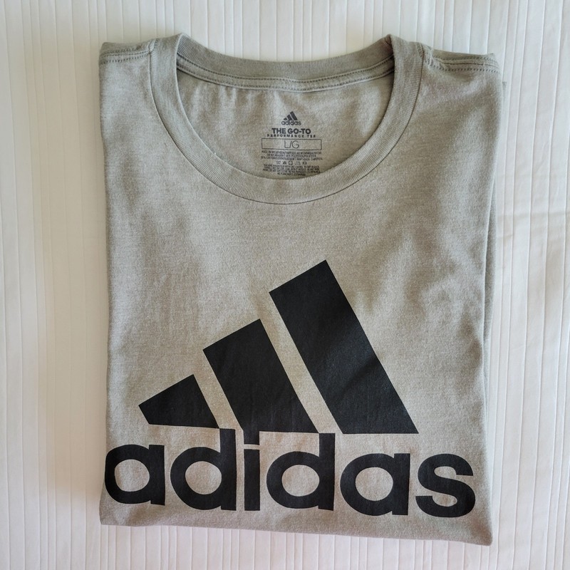 Adidas Go To Performance CLIMALITE Gray Short Sleeve T-Shirt Size Large gallery