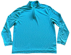 Johnston & Murphy 1/4 Performance Pullover Shirt Mens L Green MODAL Golf Stretch