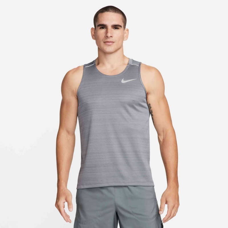 NEW NIKE MILER DRI-FIT RUNNING TANK TOP MENS SZ L SMOKE GREY AJ7562 085 gallery