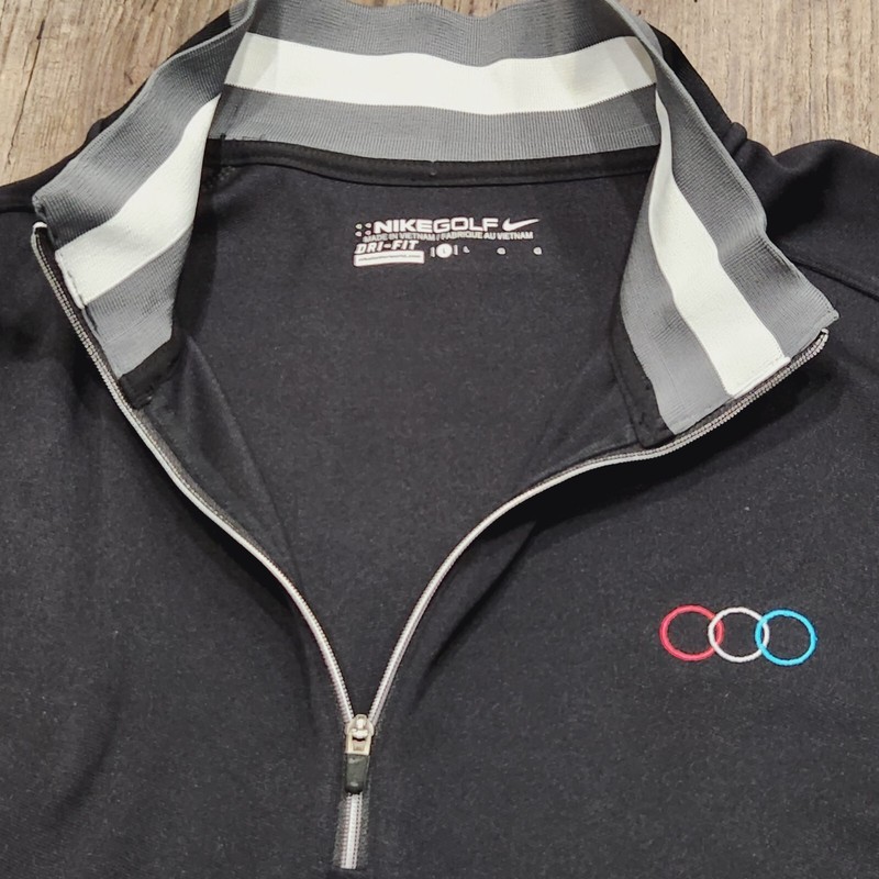 Nike Golf Dri-Fit Half-Zip Pullover Black & Gray Men Size Large See company Logo gallery