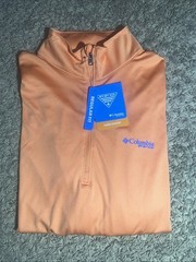 NEW Men’s Columbia PFG Deep Waves Orange 1/4 Zip Pullover Size Medium MSRP $45