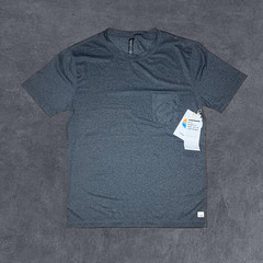 NWT Vuori Tradewind Performance Tee Heather Grey SS Pocket T-Shirt Men’s Small