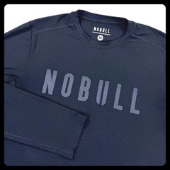 NOBULL Long Sleeve Training T Shirt Men Medium Black Gym Workout Logo Tee