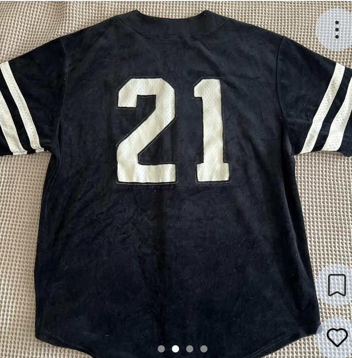 Supreme black velour baseball jersey size (medium) black FW20 gallery